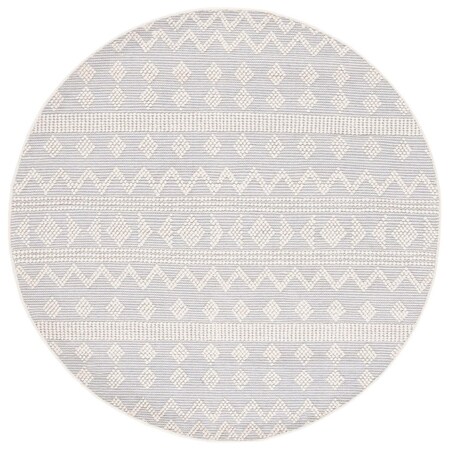 Safavieh 6 x 6 ft. Round Natural Rug; Ivory & LightBlue NAT342A-6R